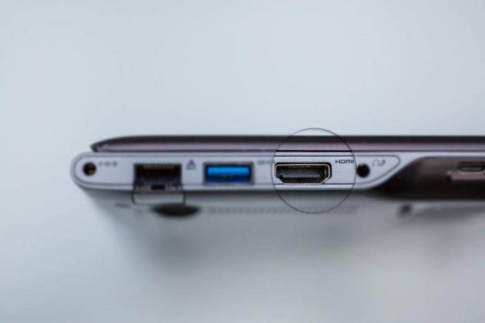Разъем HDMI на ноутбуке Samsung