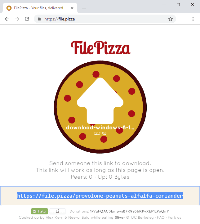 Передача файлов в File Pizza